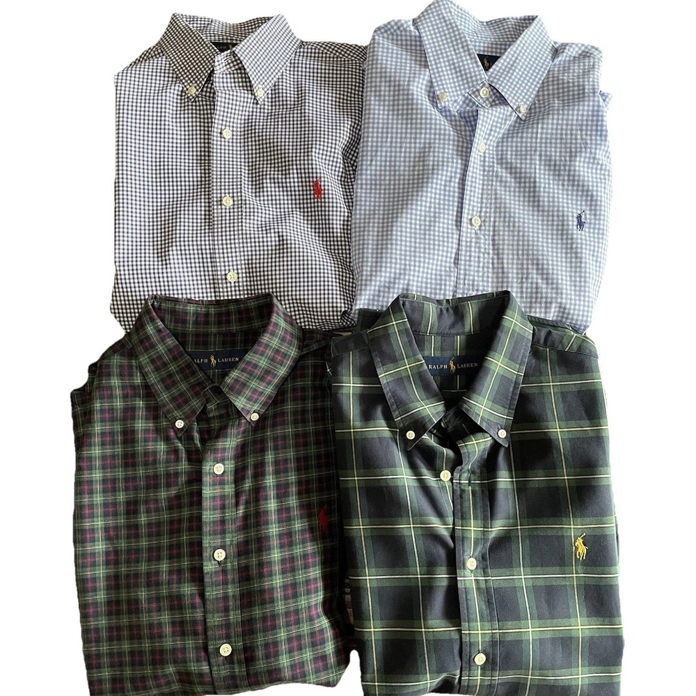 Polo Ralph Lauren Lot 4 Button Down Shirts Mens Large Pony Cotton Preppy Casual